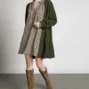 Discount River Woods Viscose jurk met kraag met ruffles in multi -