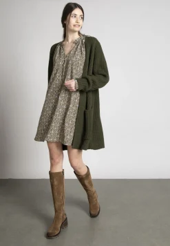 Discount River Woods Viscose jurk met kraag met ruffles in multi -