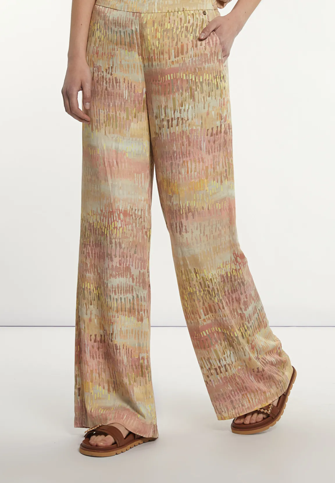 New River Woods Viscose wijde fantasiebroek multi -