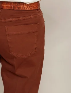 Best River Woods Wijde cropped broek in katoen in bruin -