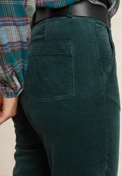 Sale River Woods Wijde ribfluwelen broek hoge taille groen -