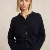 Hot River Woods Wol-alpaca cardigan borstzak navy -