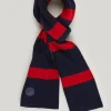 Outlet River Woods Wol-kasjmier gestreepte sjaal navy/red voor jongens -