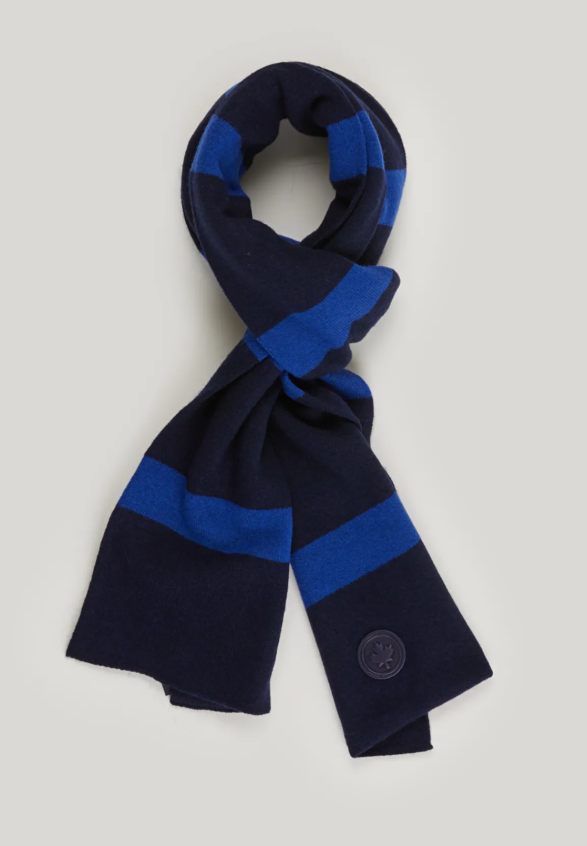 Fashion River Woods Wol-kasjmier gestreepte sjaal navy/oriental blue voor jongens -