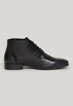 Online River Woods Zwarte klassieke lederen veterschoenen -
