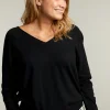 Outlet River Woods Zwarte trui met V-hals en V-achterkant -
